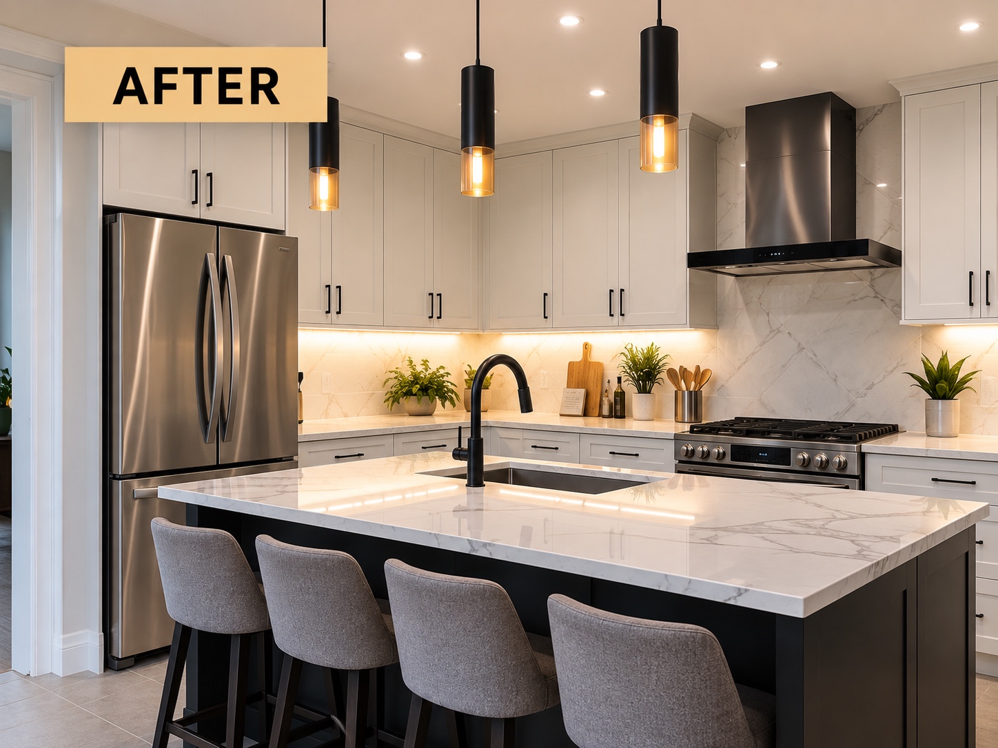 Modern finished kitchen renovation